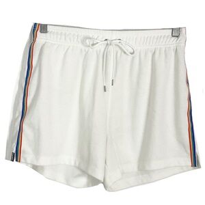 NWOT SAMMY Short Men XL White Rainbow Stripes Pull On Fabric USA